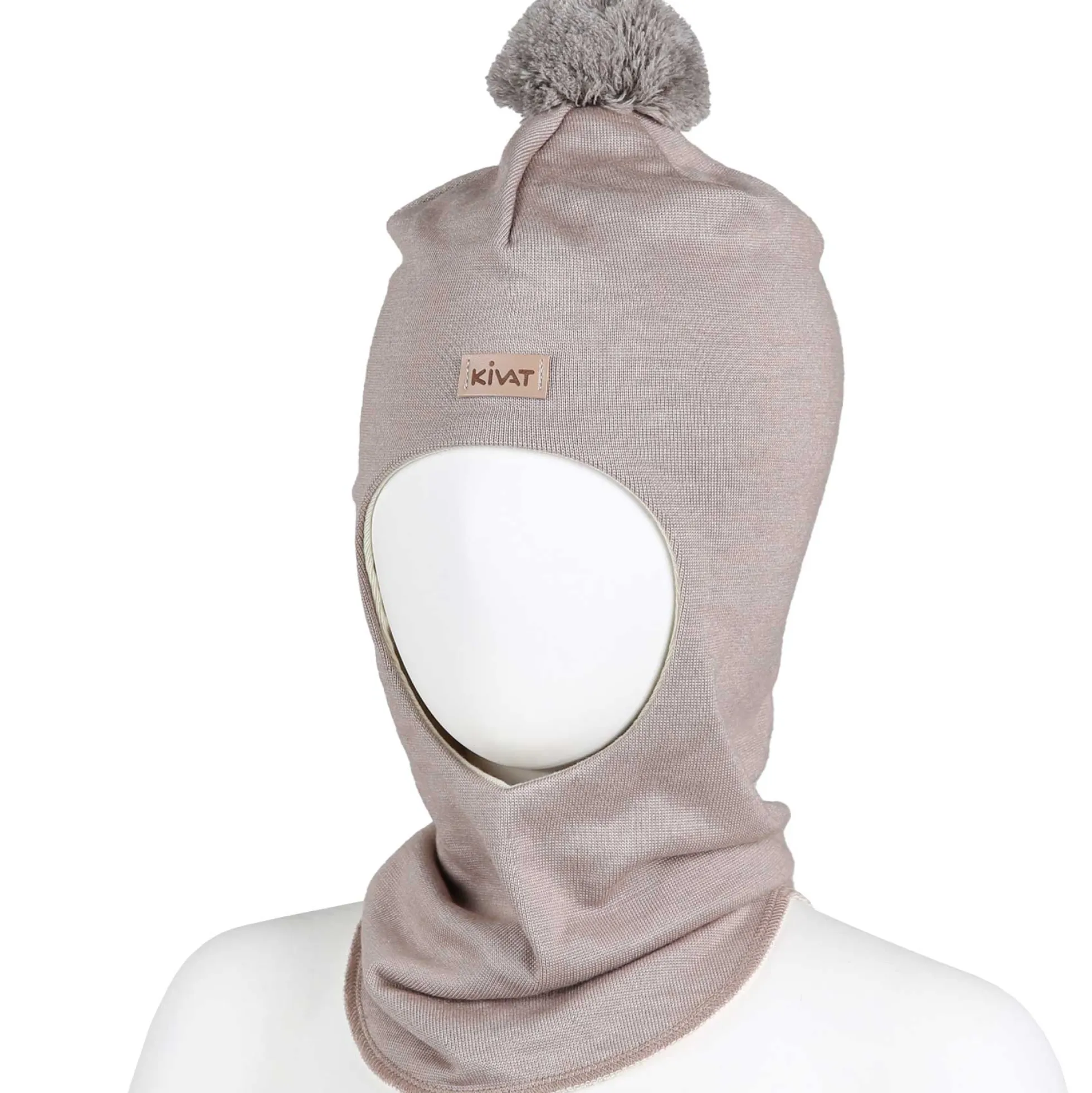 KIVAT silkkivillainen tupsukypu00e4ru00e4myssy, beige