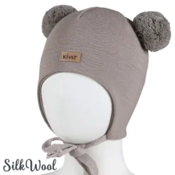 KIVAT silkkivillainen tupsupipo, beige