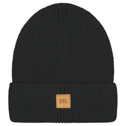Metsola Knitted Beanie merinovillapipo, Musta