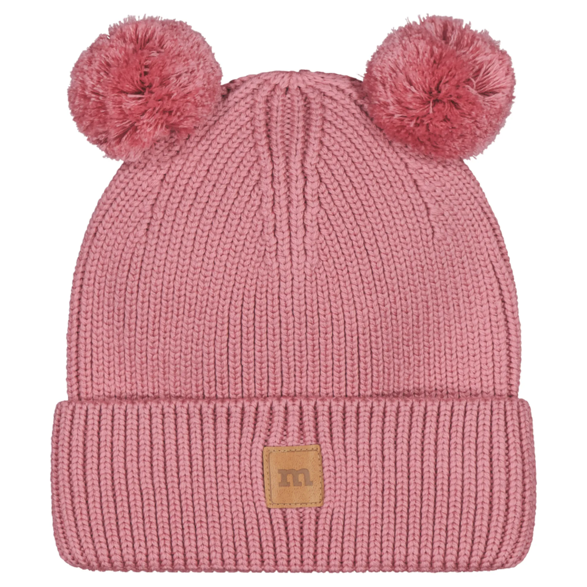 Metsola Knitted Pom Pom merinovillapipo, Rosy