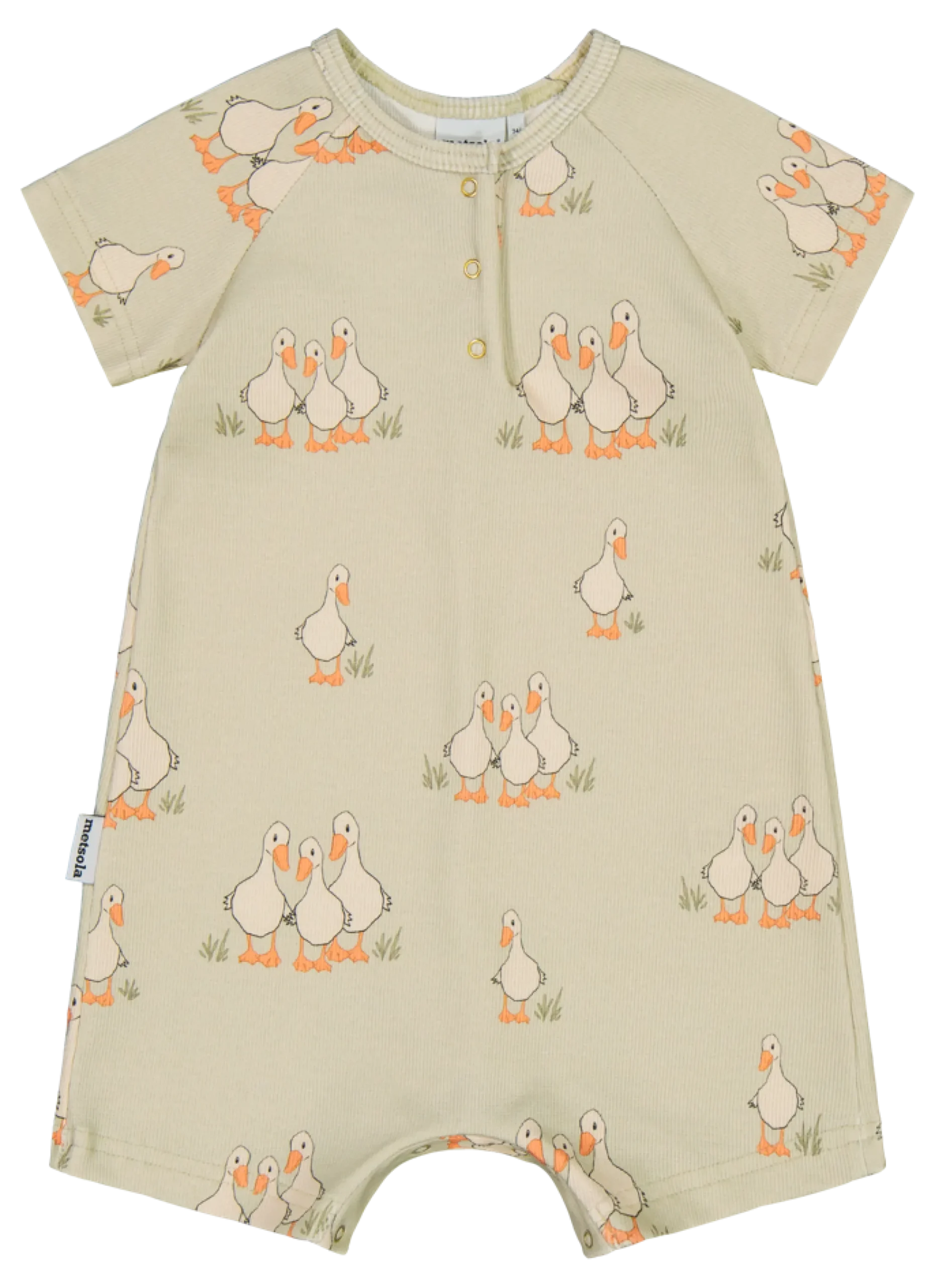 Metsola Tiny Farmers Rib Romper, Milky Pear