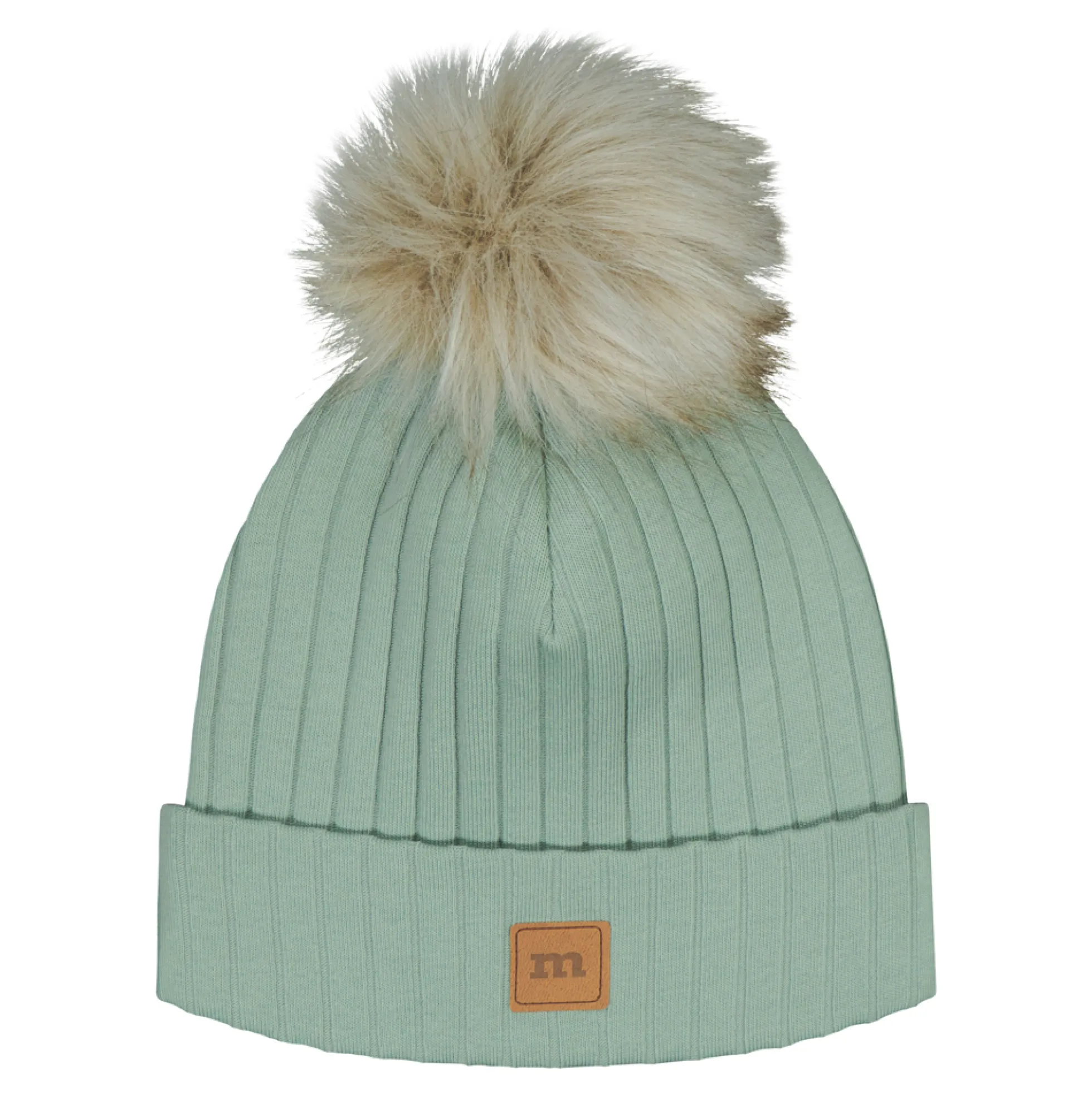 Metsola Wide Rib Beanie tupsupipo, Dusty Green