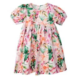 Mingnelin puuvillasatiinimekko, Pink Lily