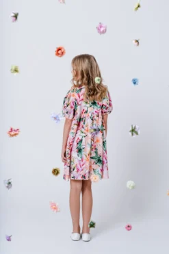 Mingnelin puuvillasatiinimekko, Pink Lily