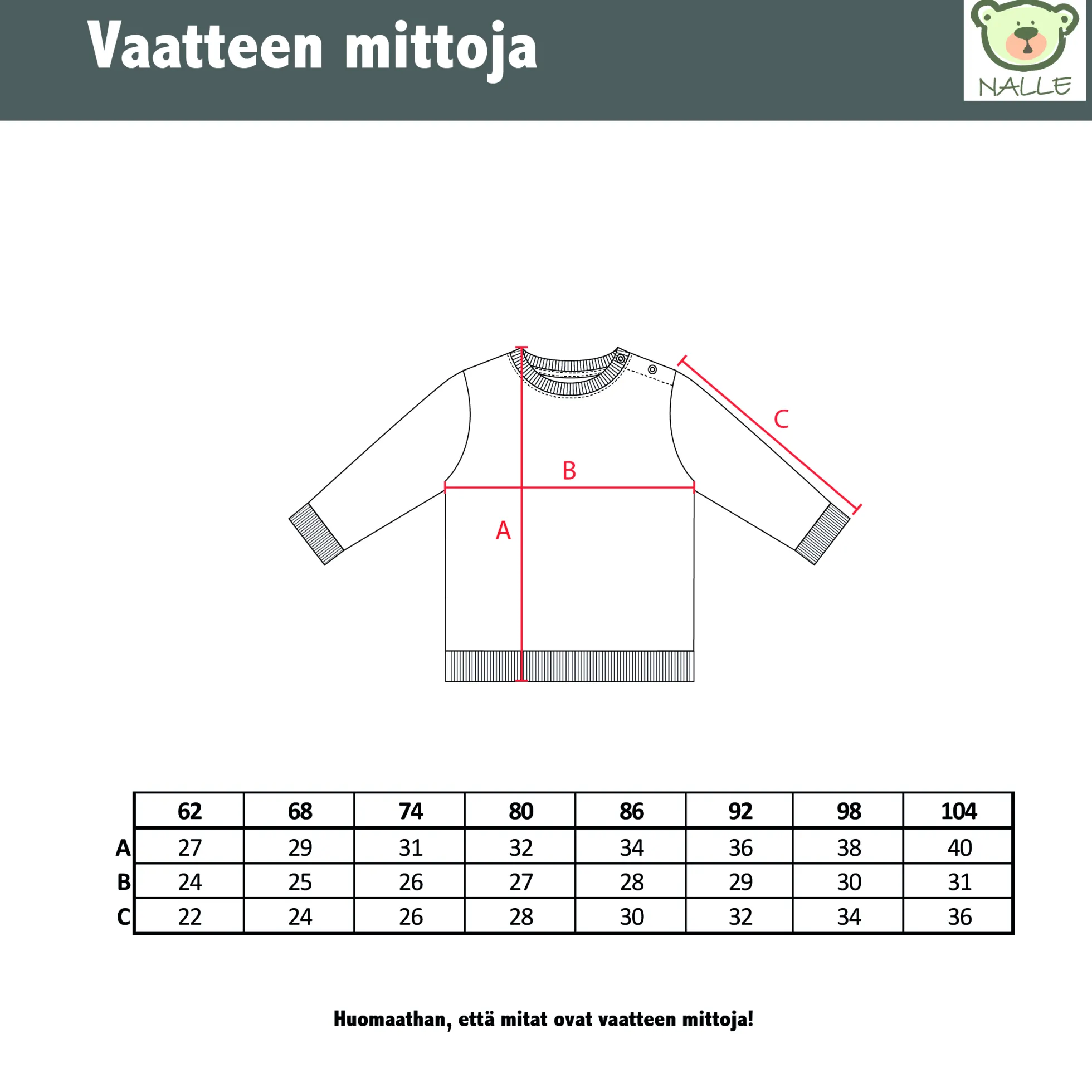 Nalle collegepaita