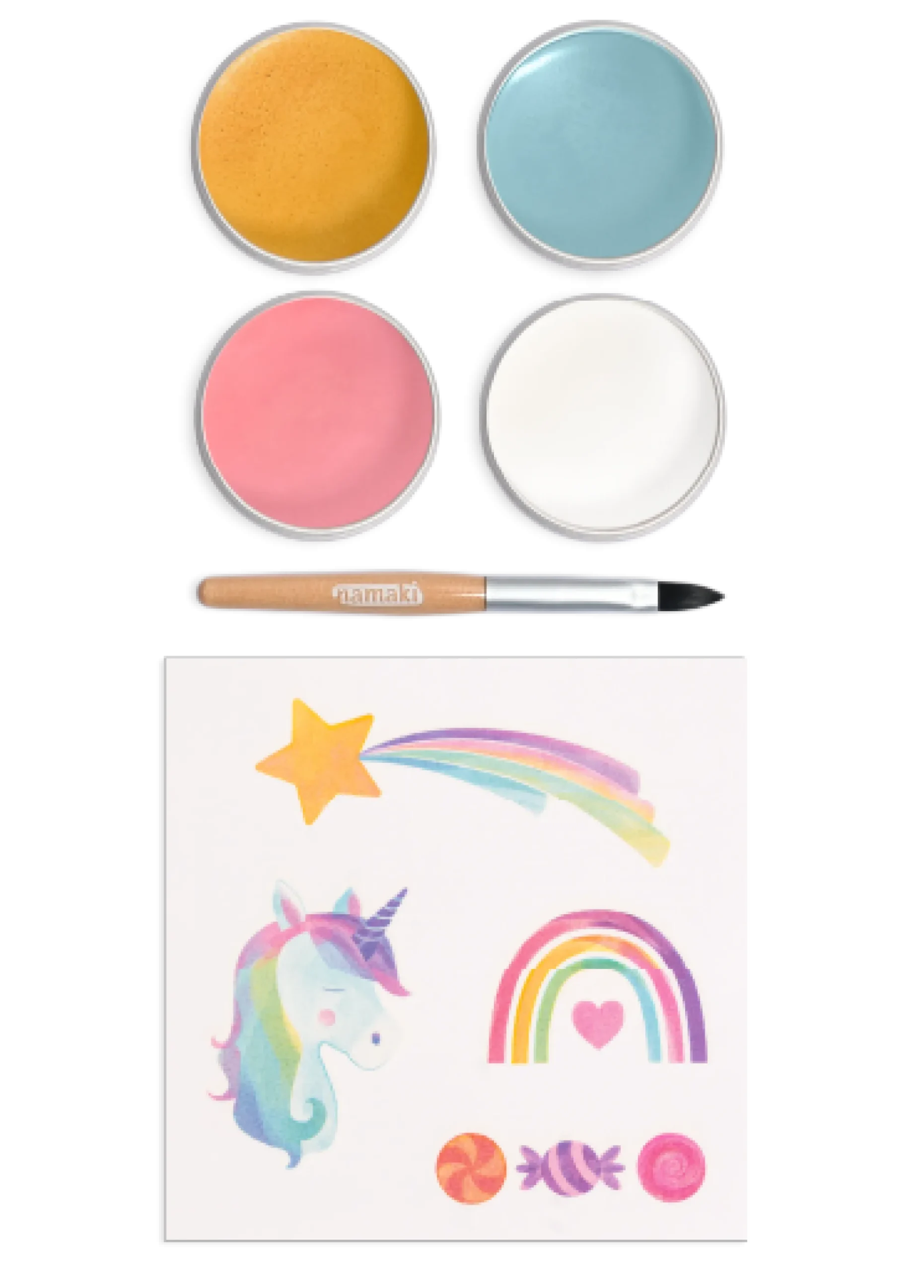 Namaki Kasvomaalaussetti - 4 vu00e4riu00e4, Unicorn