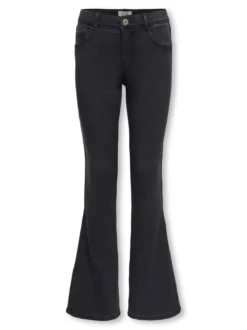 Only Girls Rain Flared farkut, Washed Black