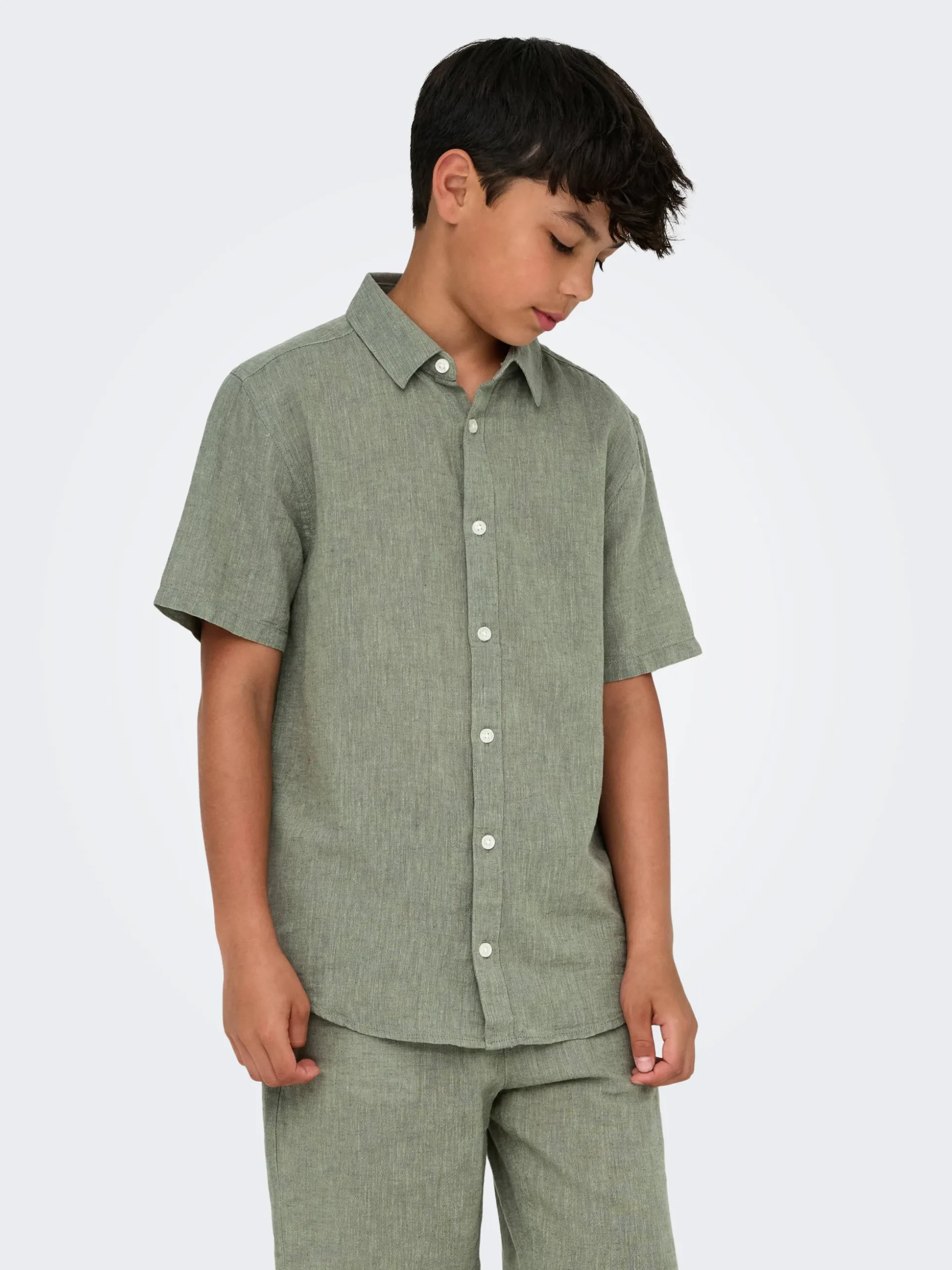 Only & Sons Caiden pellavakauluspaita, Swamp