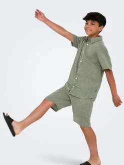 Only & Sons Caiden pellavakauluspaita, Swamp