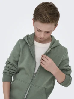 Only & Sons Ceres vetoketjullinen huppari, Castor Grey