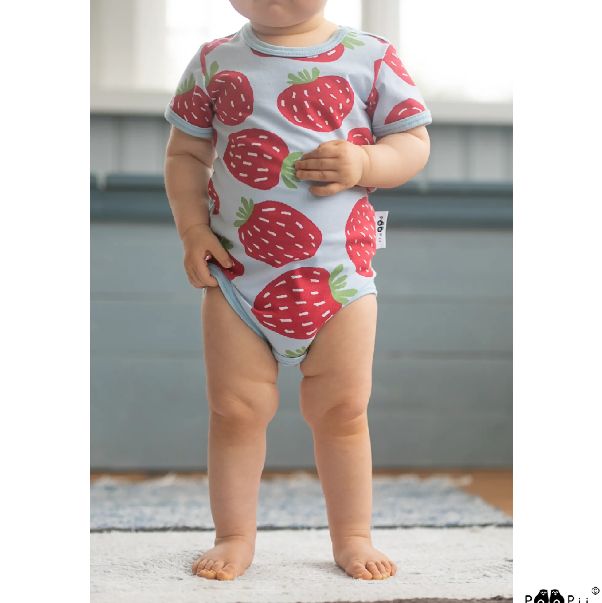 PaaPii kesu00e4body Polka, vaaleansininen