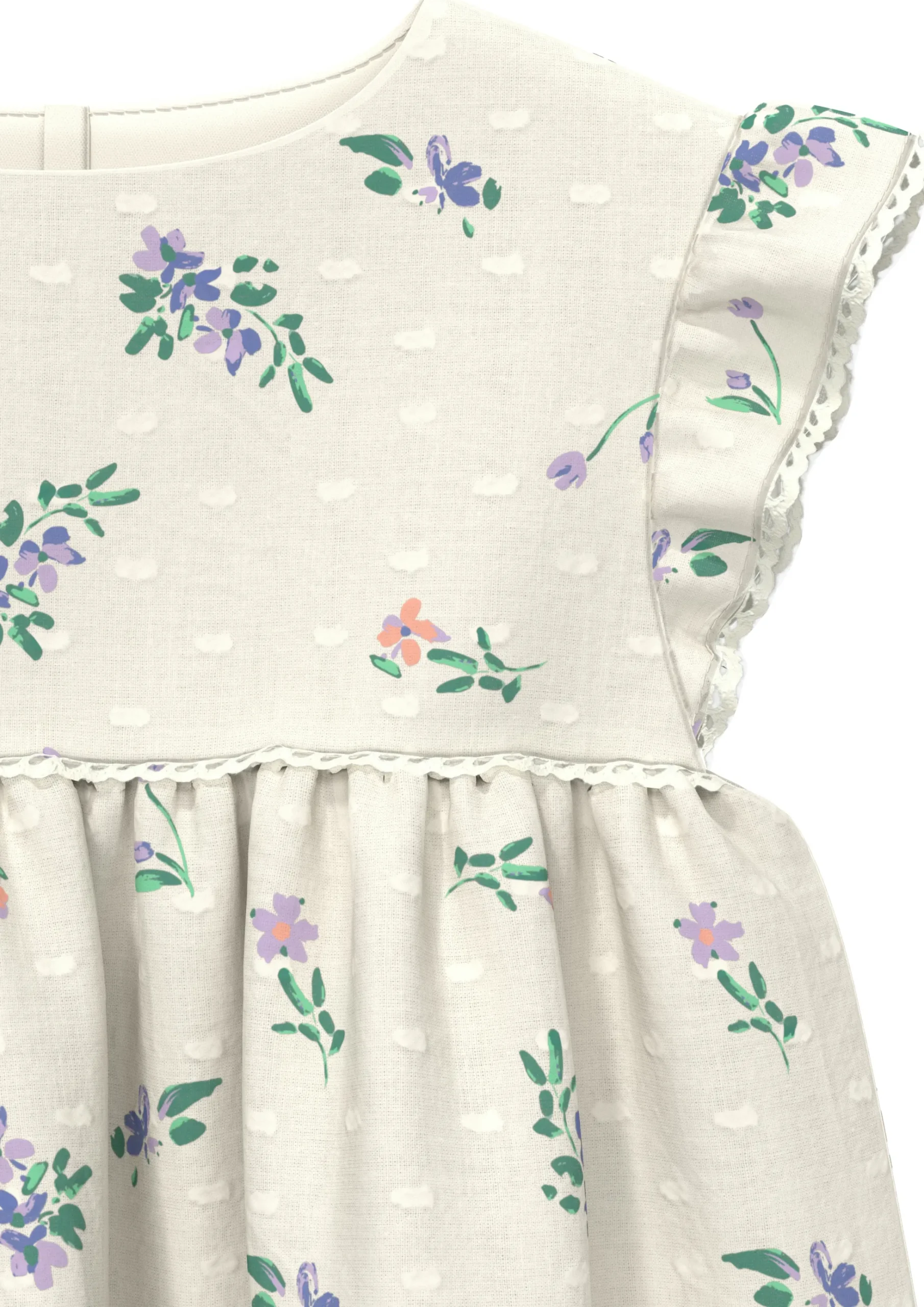 s.Oliver Baby kukkakuviollinen mekko, valkoinen