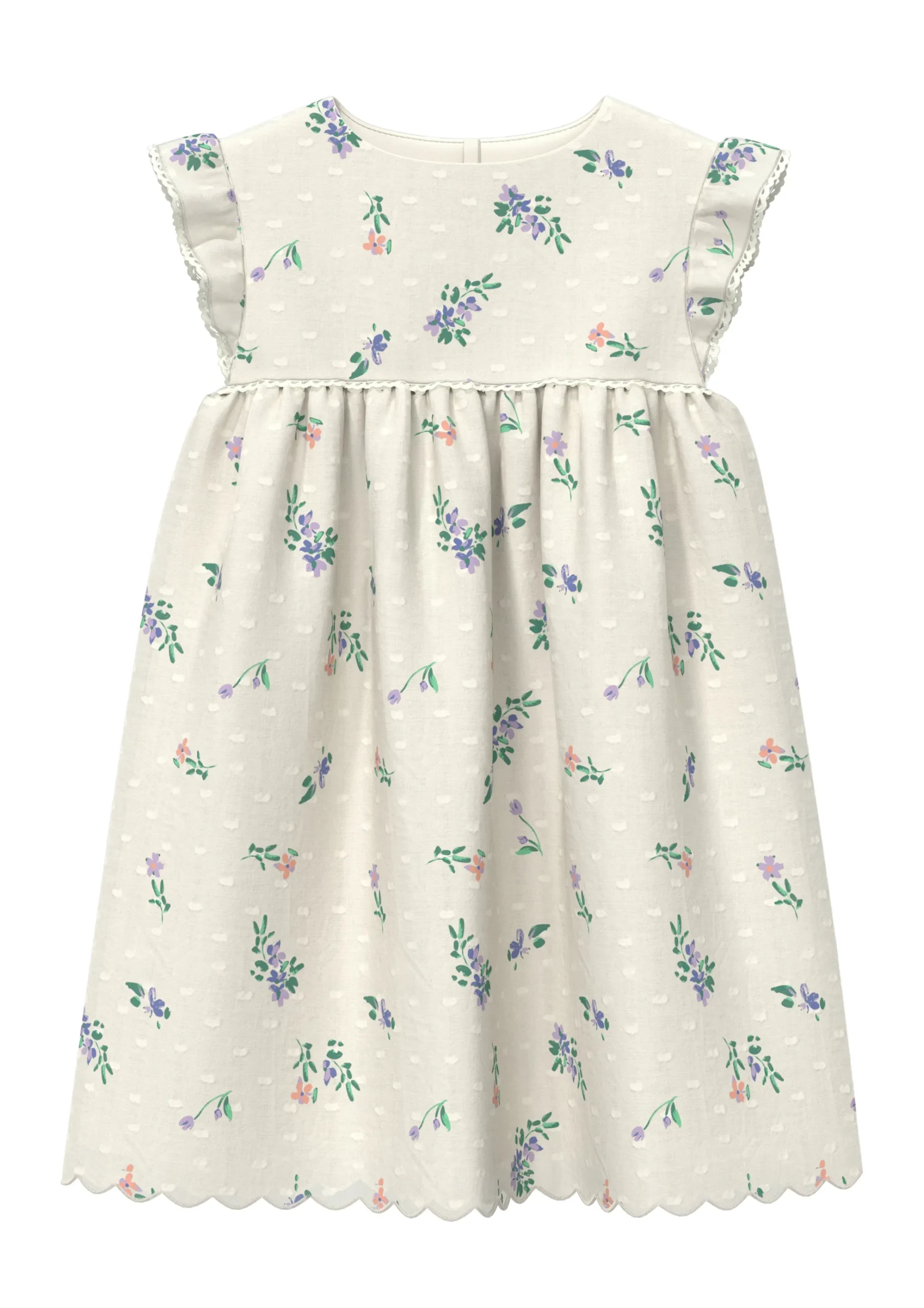 s.Oliver Baby kukkakuviollinen mekko, valkoinen